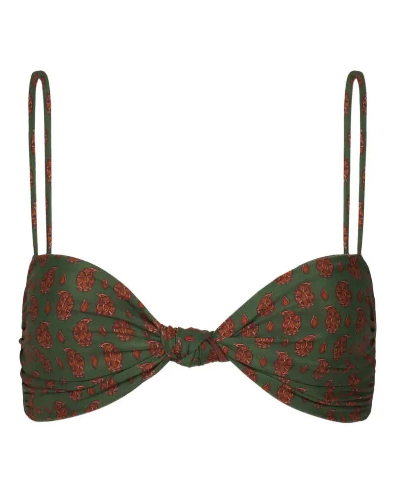 Johanna Ortiz Bandana Marina Bikinioberteil mit Paisley-Print - Grün Grün