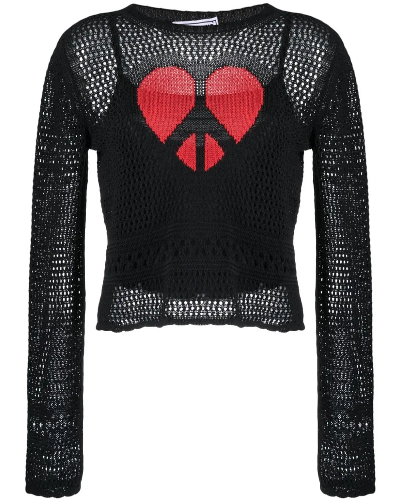 Moschino Gestrickter Pullover Schwarz