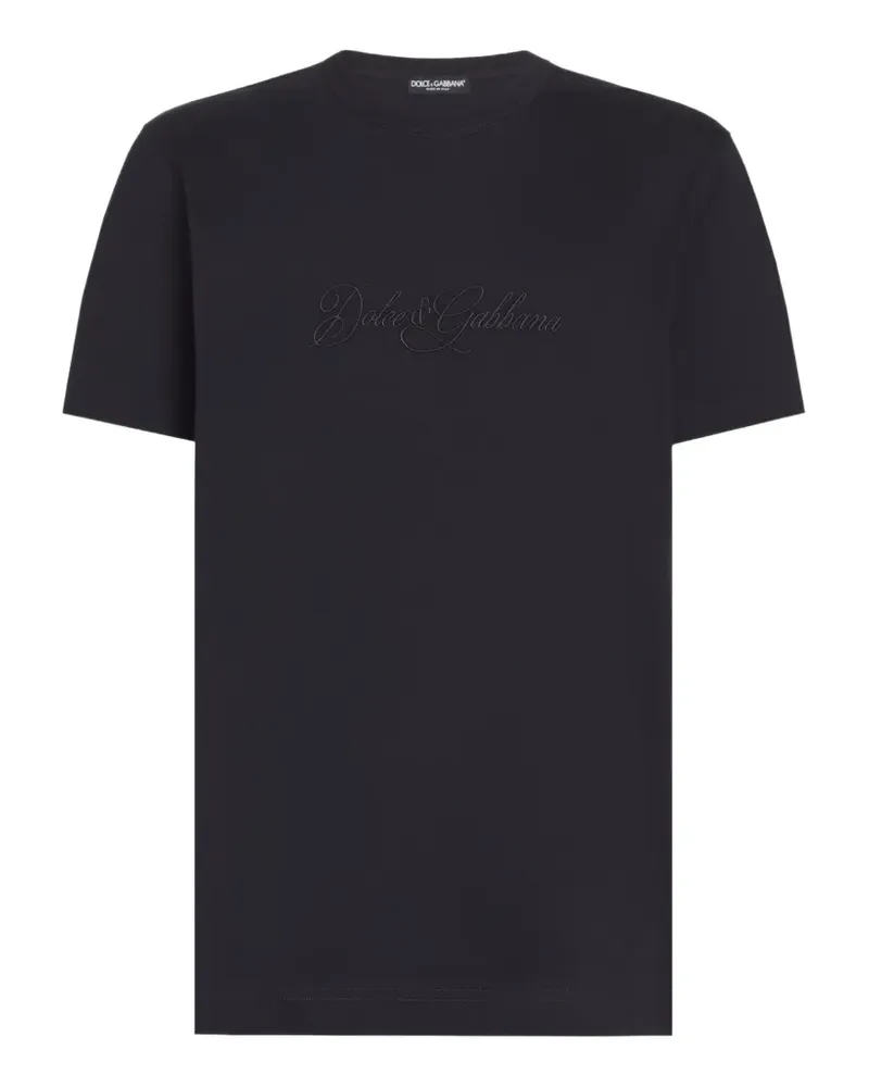 Dolce & Gabbana T-Shirt mit Logo-Stickerei - Blau Blau
