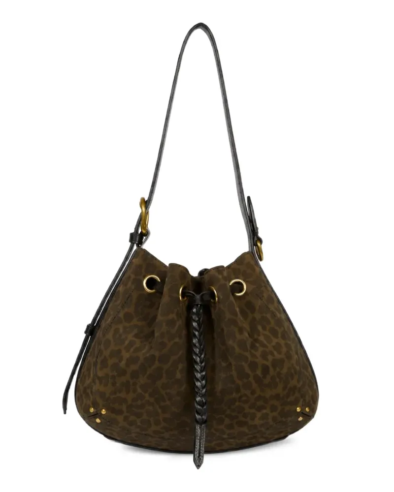 Jérôme Dreyfuss Andy Schultertasche mit Leopardenprint - Braun Braun