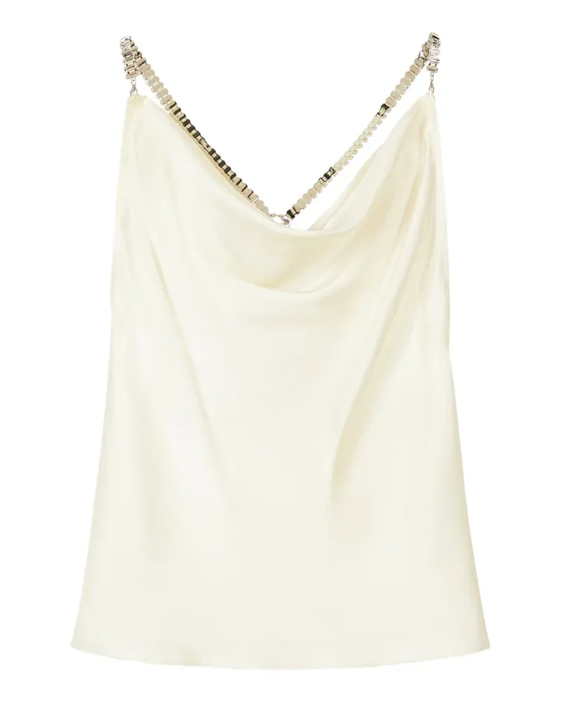 Patrizia Pepe Seidenbluse mit Schmuckdetail - Nude Nude