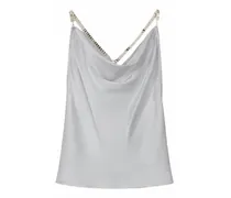 Seidenbluse mit Schmuckdetail - Nude