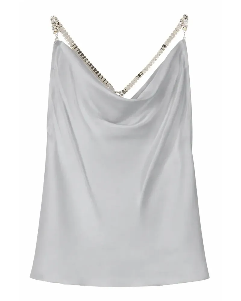 Patrizia Pepe Seidenbluse mit Schmuckdetail - Nude Nude