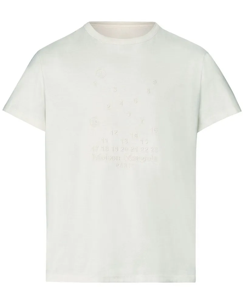 Maison Margiela Numeric T-Shirt mit Logo-Stickerei - Weiß Weiß