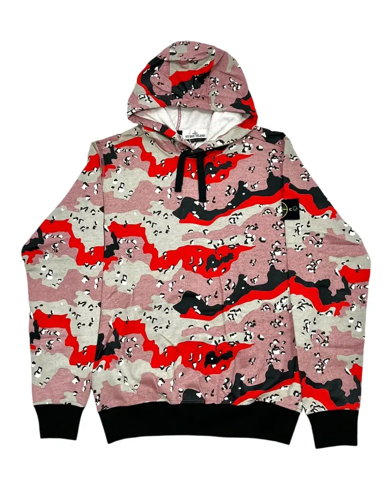 Stone Island Artcol camouflage-print hoodie - Rosa Rosa