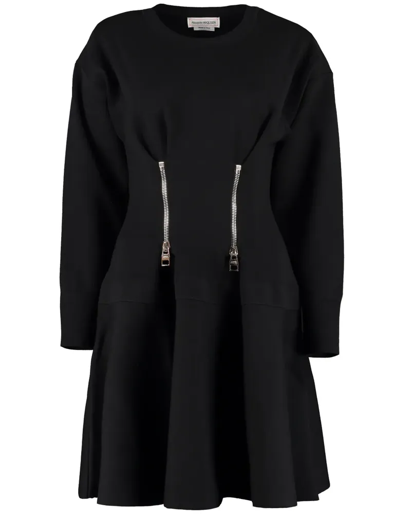 Alexander McQueen Ausgestelltes Kleid - Schwarz Schwarz