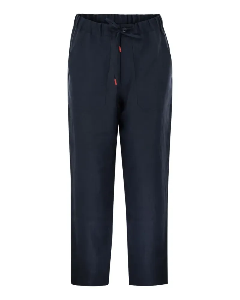 Kiton drawstring linen trousers - Blau Blau