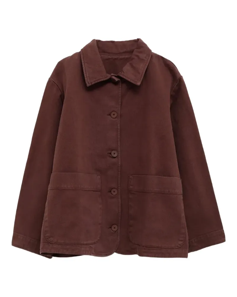 Baserange Osi button-up denim jacket - Braun Braun