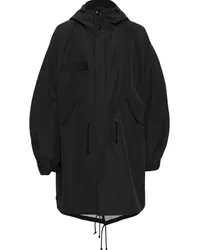 Junya Watanabe drop-shoulder hooded parka coat Schwarz