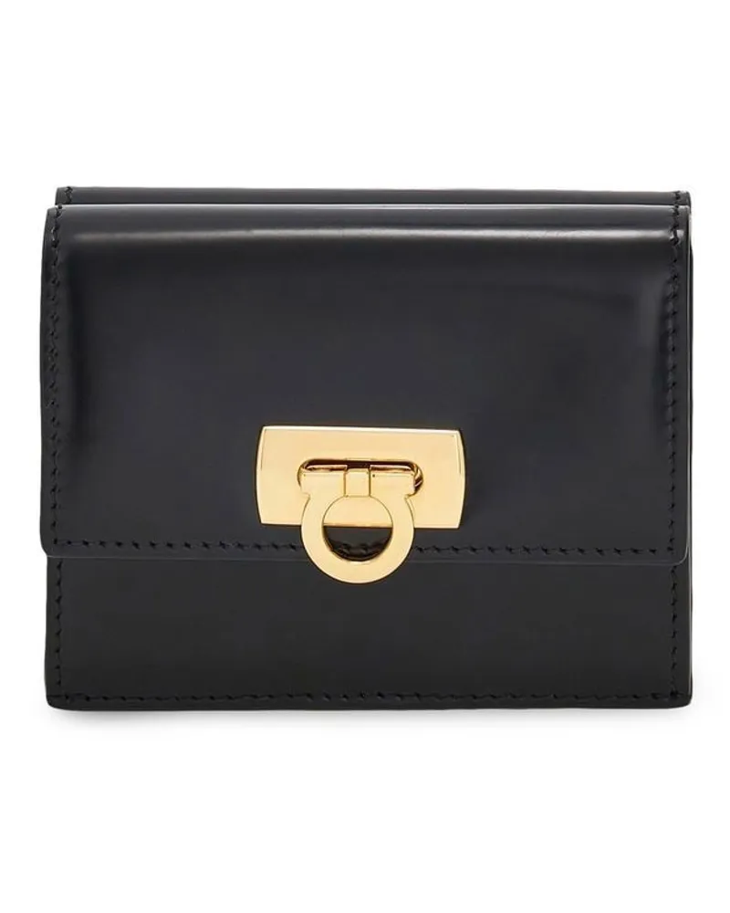 Ferragamo Portemonnaie mit Gancini-Verschluss - Schwarz Schwarz