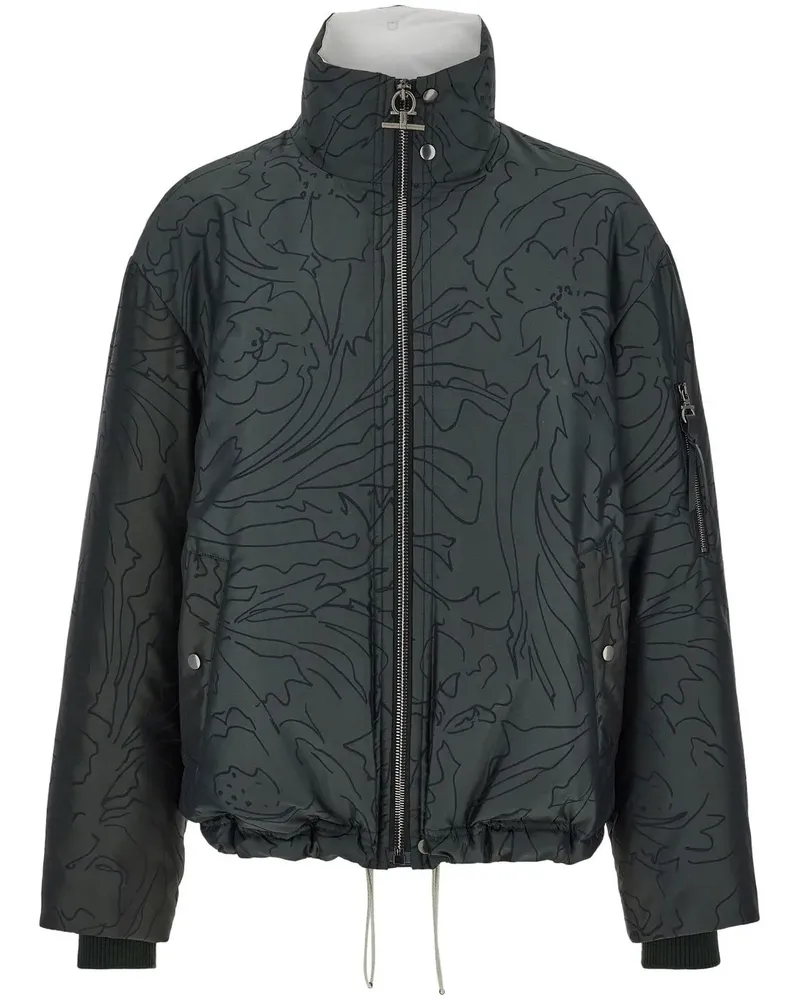 Ferragamo Bomberjacke mit Blumen-Print - Blau Blau