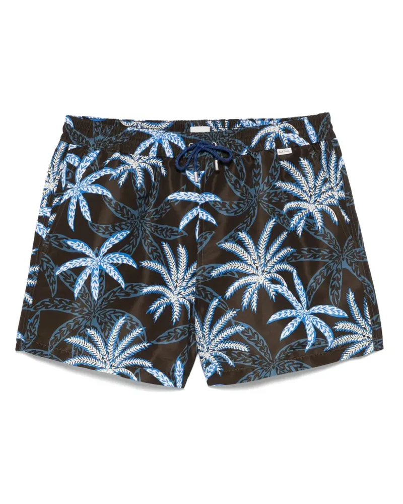 Paul Smith Badeshorts mit Palmen-Print - Schwarz Schwarz