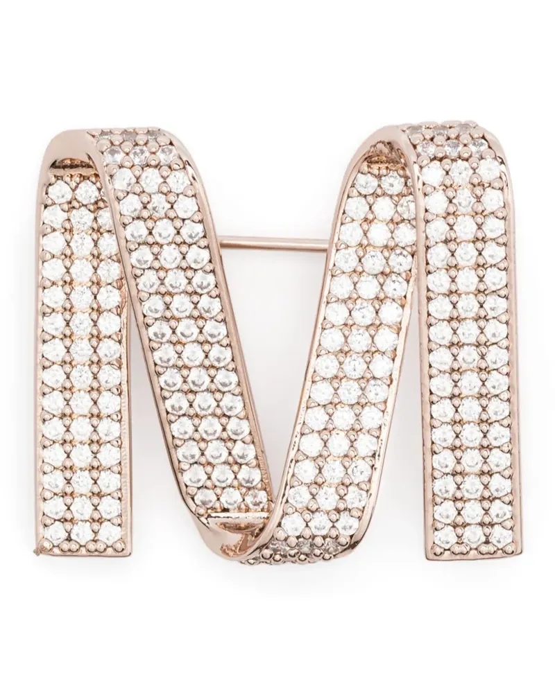 Max Mara Anstecknadel mit Kristallen - Gold Gold