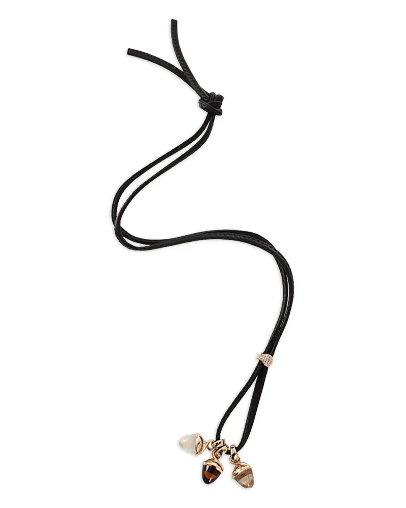 TAMARA COMOLLI 18kt Mikado Bouquet Rotgoldhalskette mit Quarz - Rosa Rosa