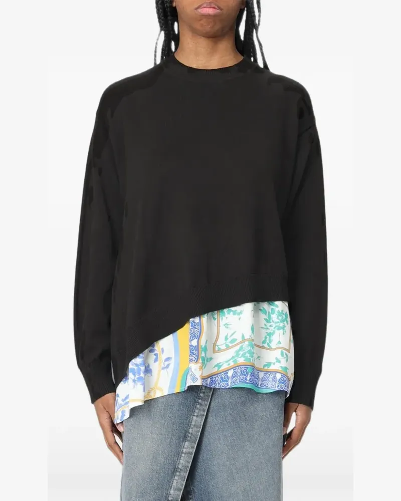 Moschino Asymmetrischer Pullover mit Print - Schwarz Schwarz