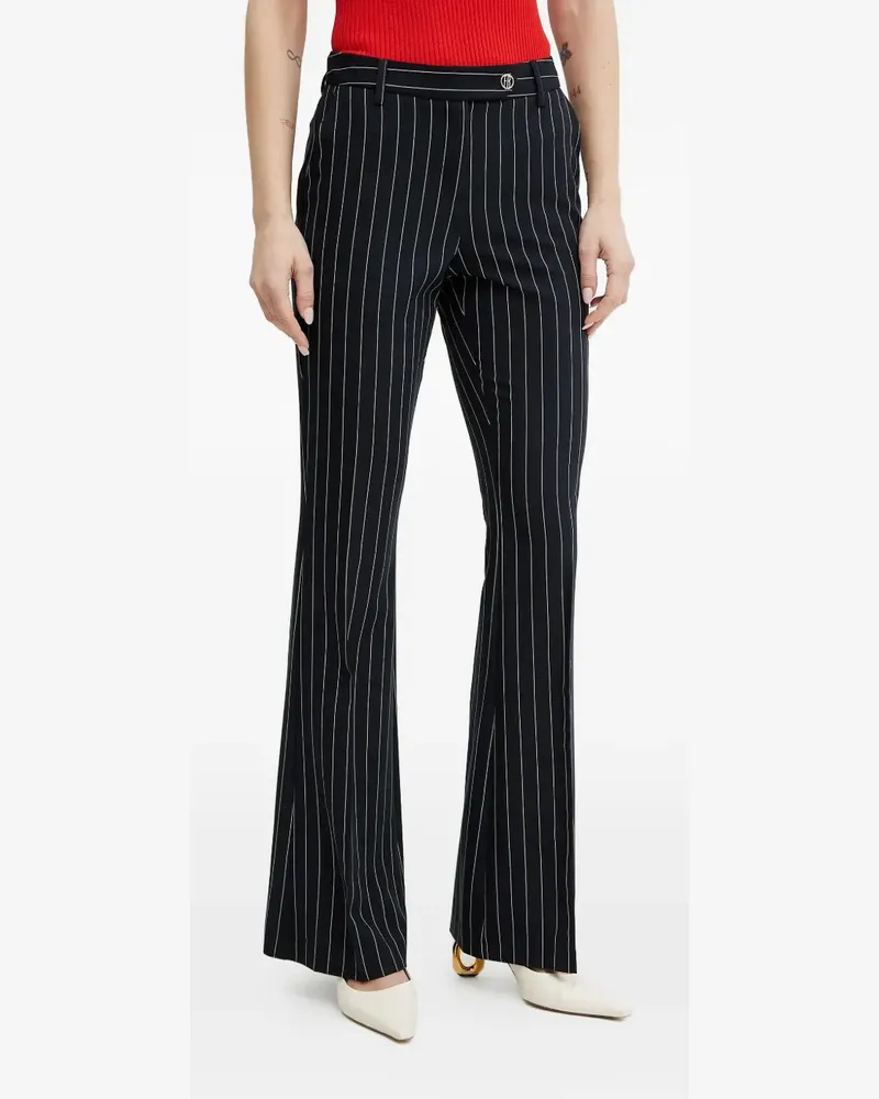 Fracomina pinstripe embellished trousers - Schwarz Schwarz