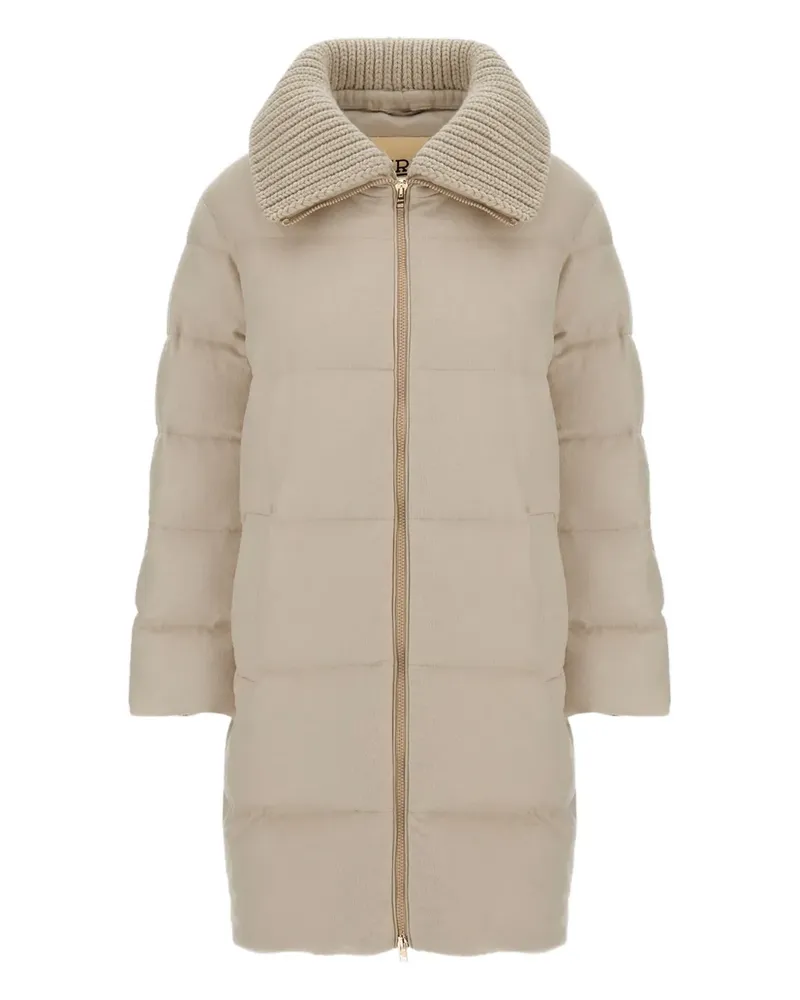 Herno Gesteppte Jacke mit Strickkragen - Nude Nude