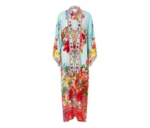 Kimono mit Blumen-Print - Blau