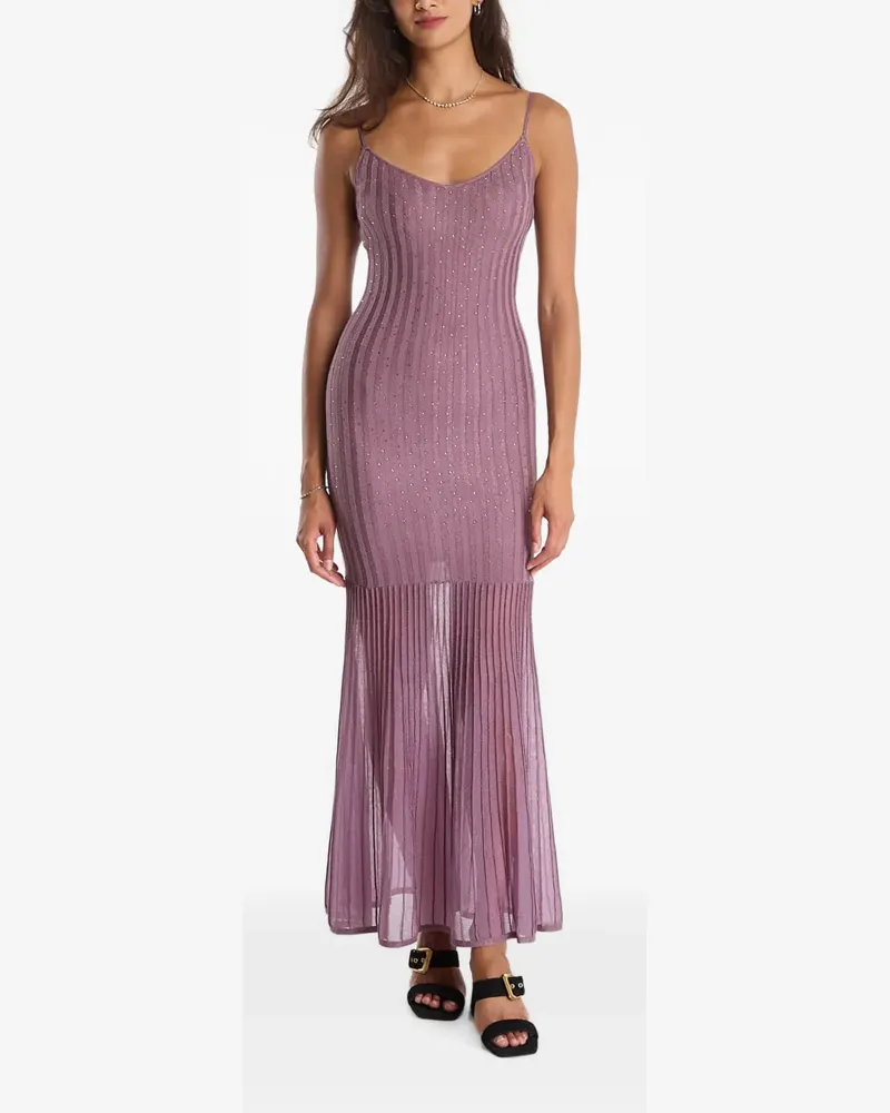 Guess Geripptes Maxikleid - Violett Violett