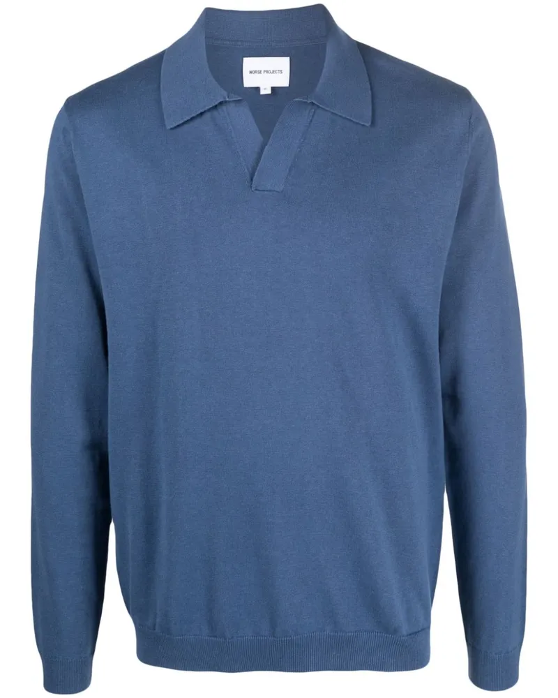 Norse Projects Pullover mit V-Ausschnitt Blau