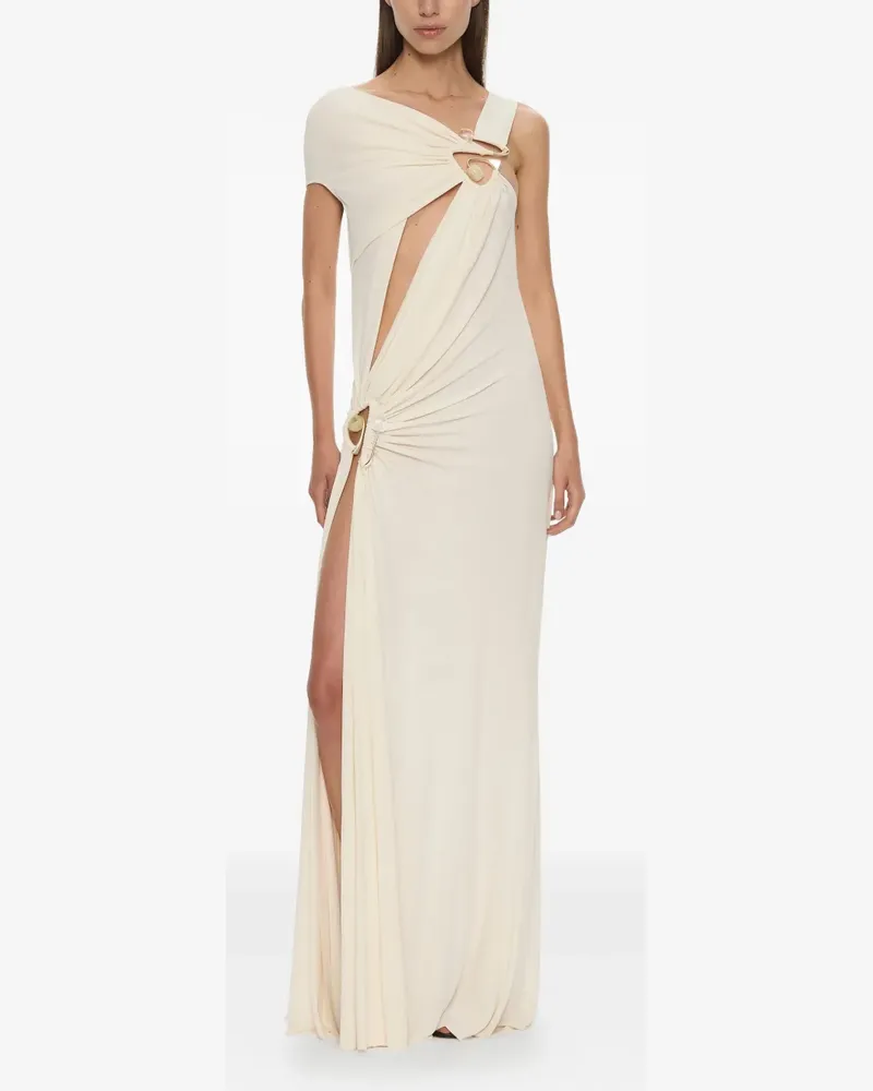 Christopher Esber Drapiertes Veer Spiral Maxikleid mit Kristallen - Nude Nude