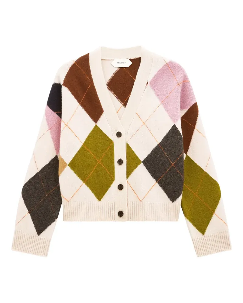 Pringle of Scotland Cardigan mit Argyle-Muster - Nude Nude