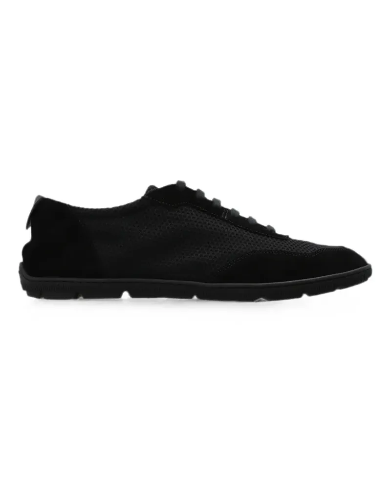 Giorgio Armani Sneakers mit Wildledereinsätzen - Schwarz Schwarz