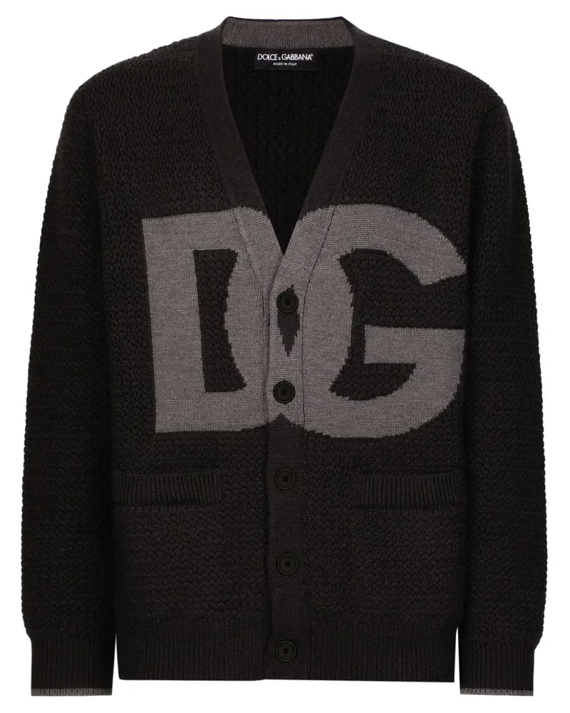 Dolce & Gabbana Cardigan mit Intarsien-Logo - Grau Grau