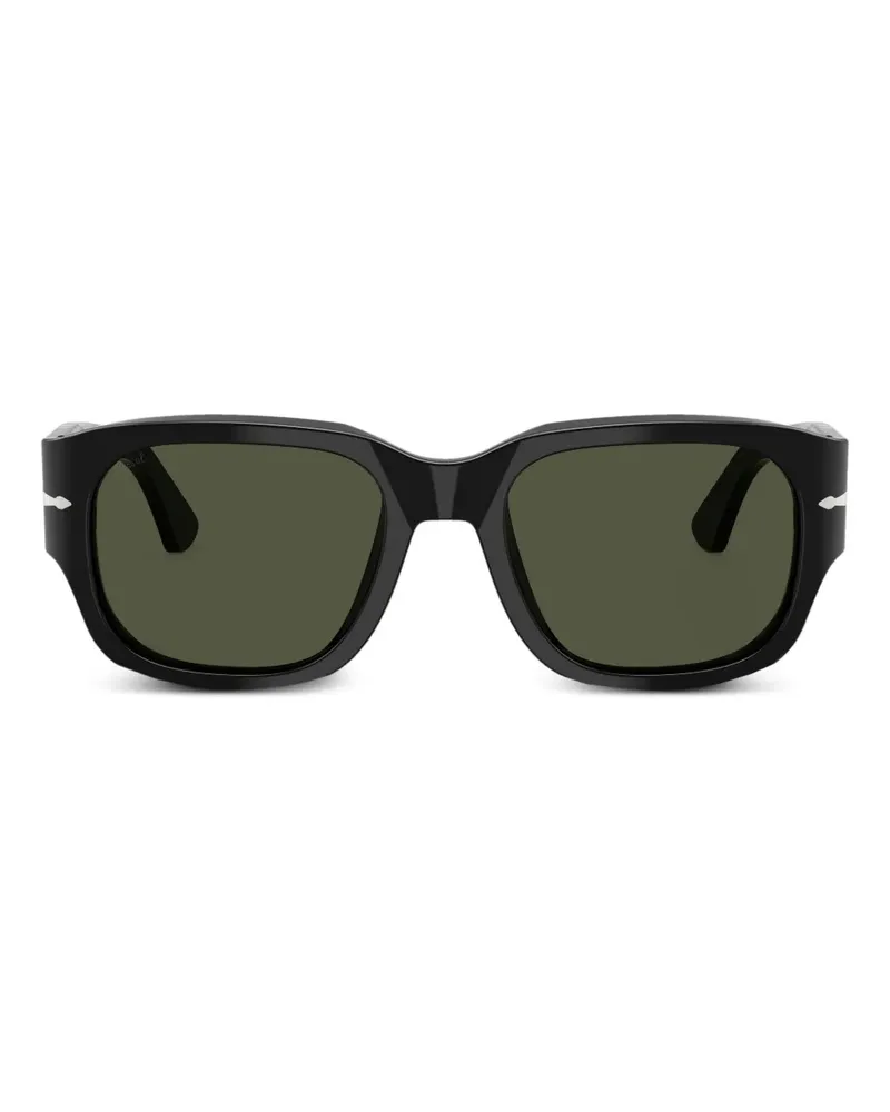 Persol Eckige Brille aus Acetat - Schwarz Schwarz