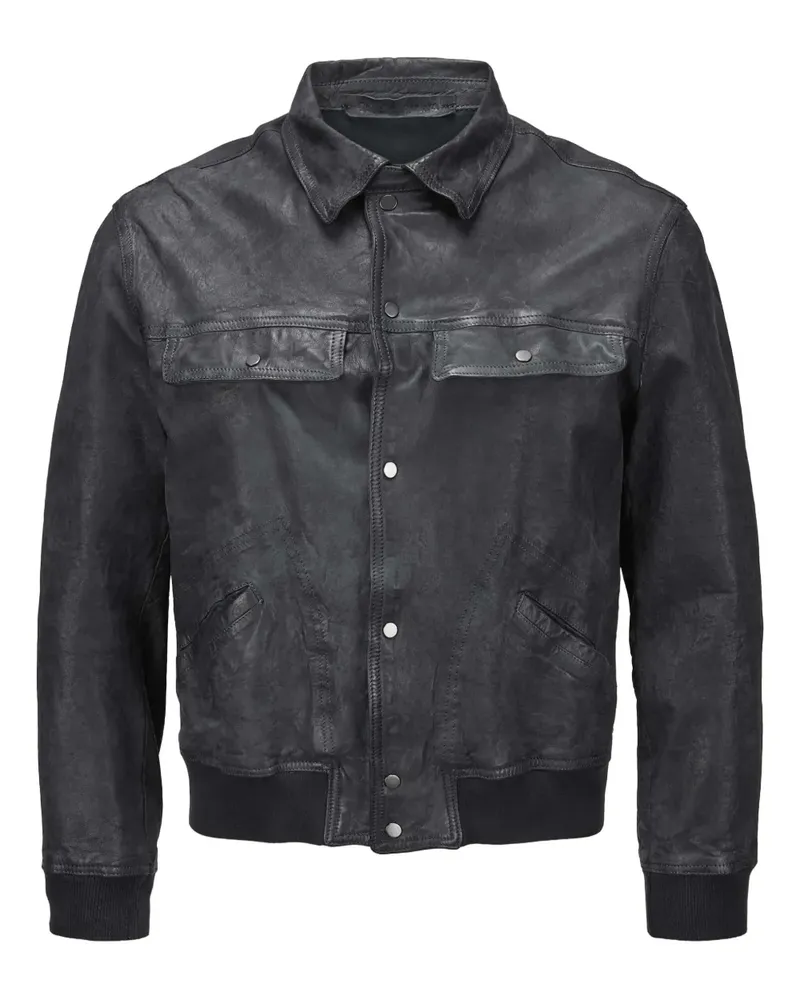 Salvatore Santoro Klassische Lederjacke - Schwarz Schwarz
