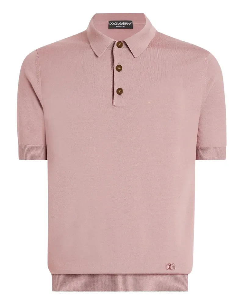 Dolce & Gabbana Poloshirt mit Knopfleiste - Rosa Rosa