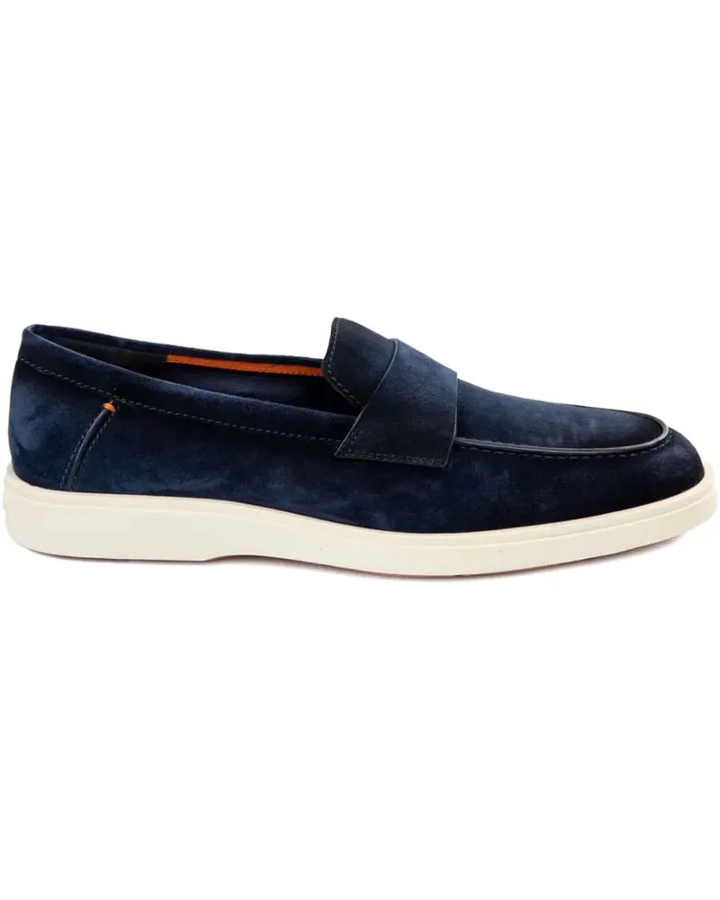 Santoni Penny-Loafer aus Wildleder - Blau Blau
