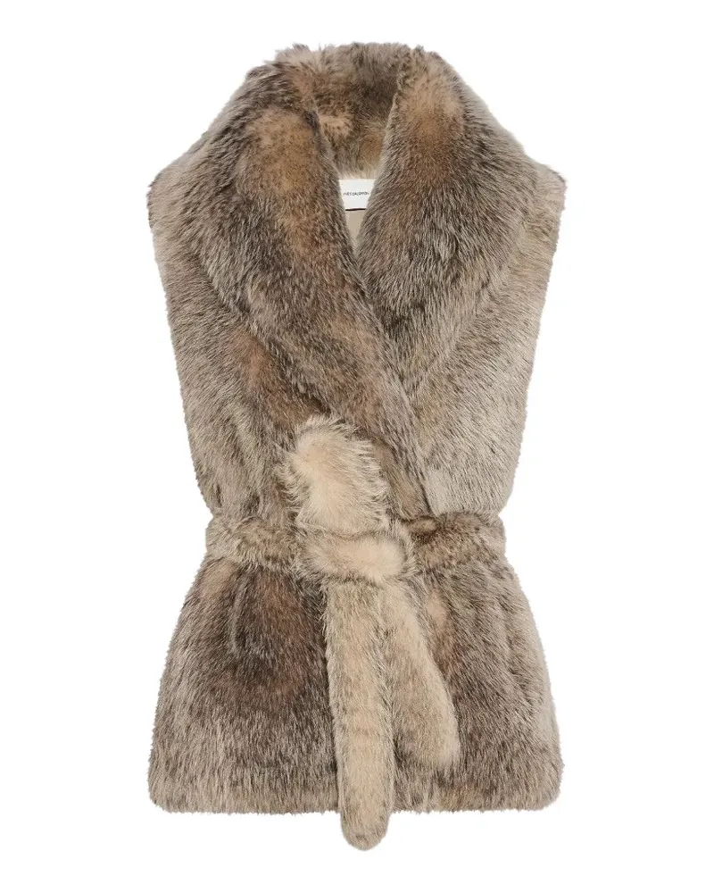 Yves Salomon Toscana belted shearling gilet - Braun Braun
