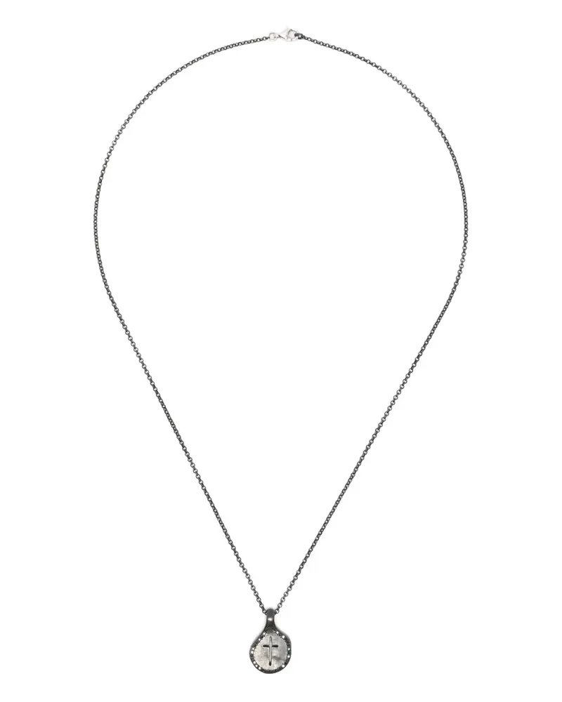 Rosa Maria Halskette mit Kreuzanhänger - Grau Grau