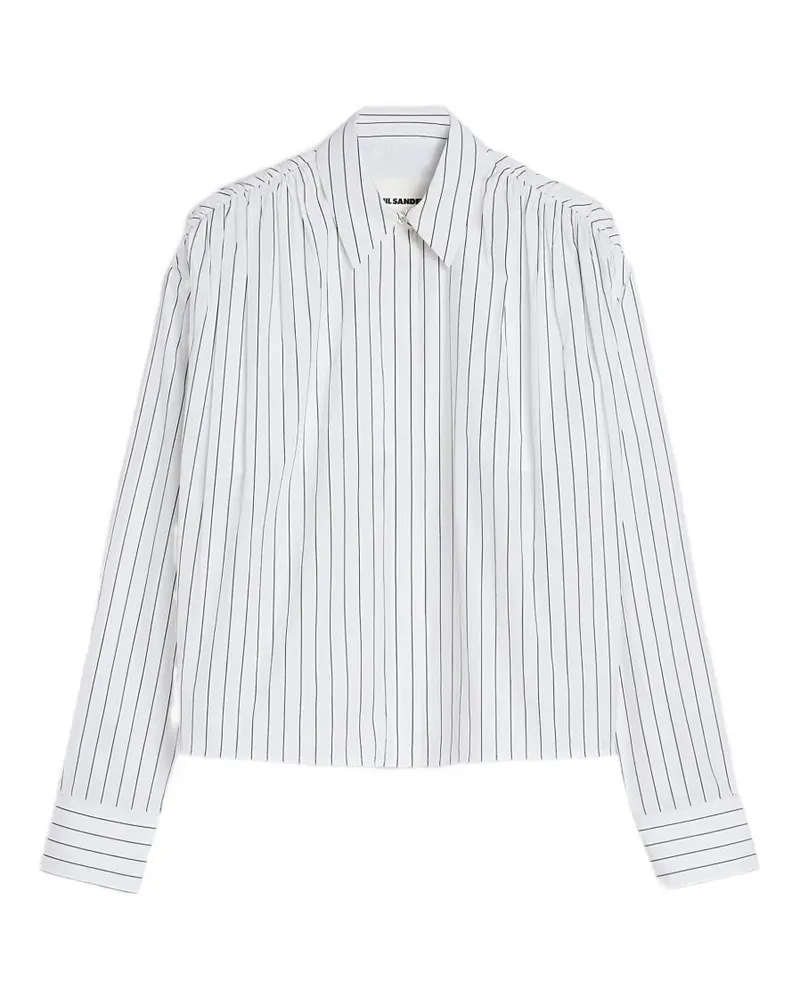 Jil Sander Gestreiftes Hemd - Weiß Weiß