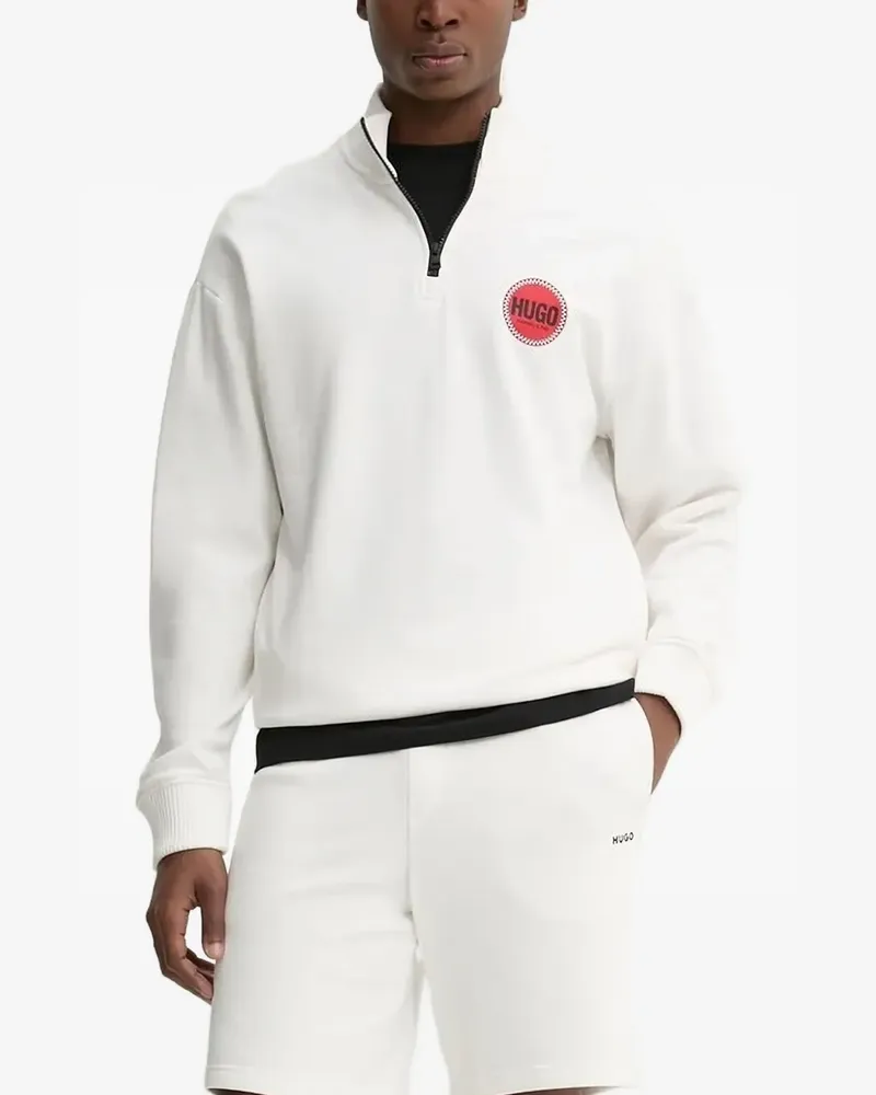 HUGO BOSS Duluro Sweatshirt mit kurzem Reißverschluss - Weiß Weiß