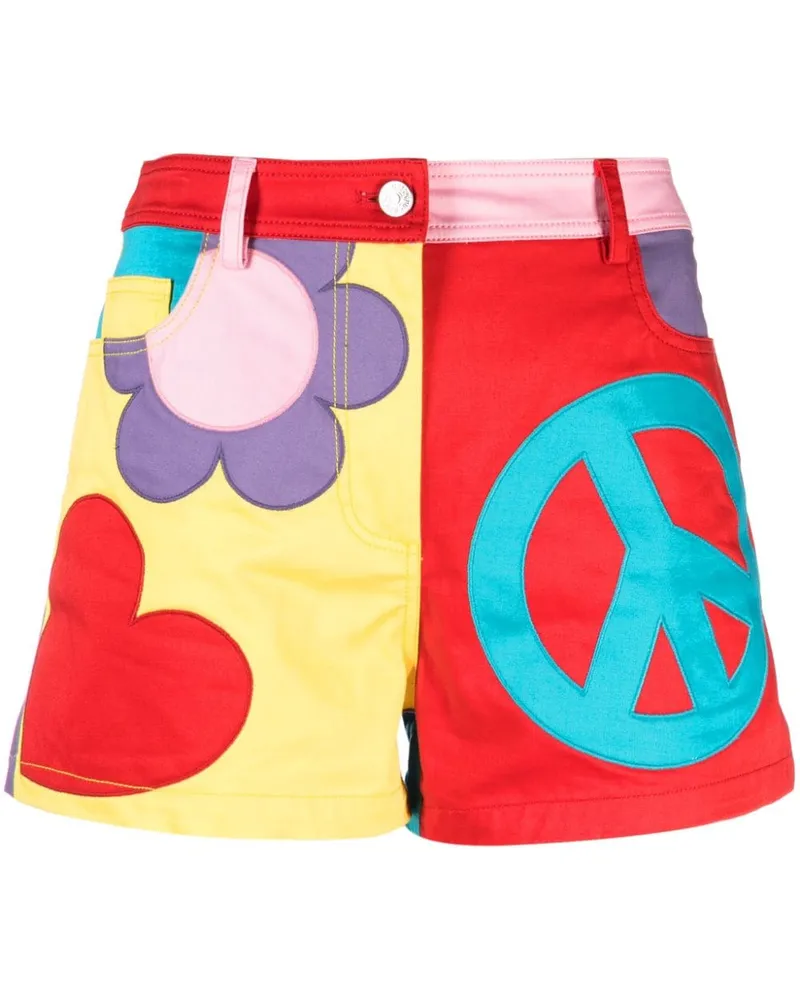 Moschino Kurze Shorts in Colour-Block-Optik - Rot Rot