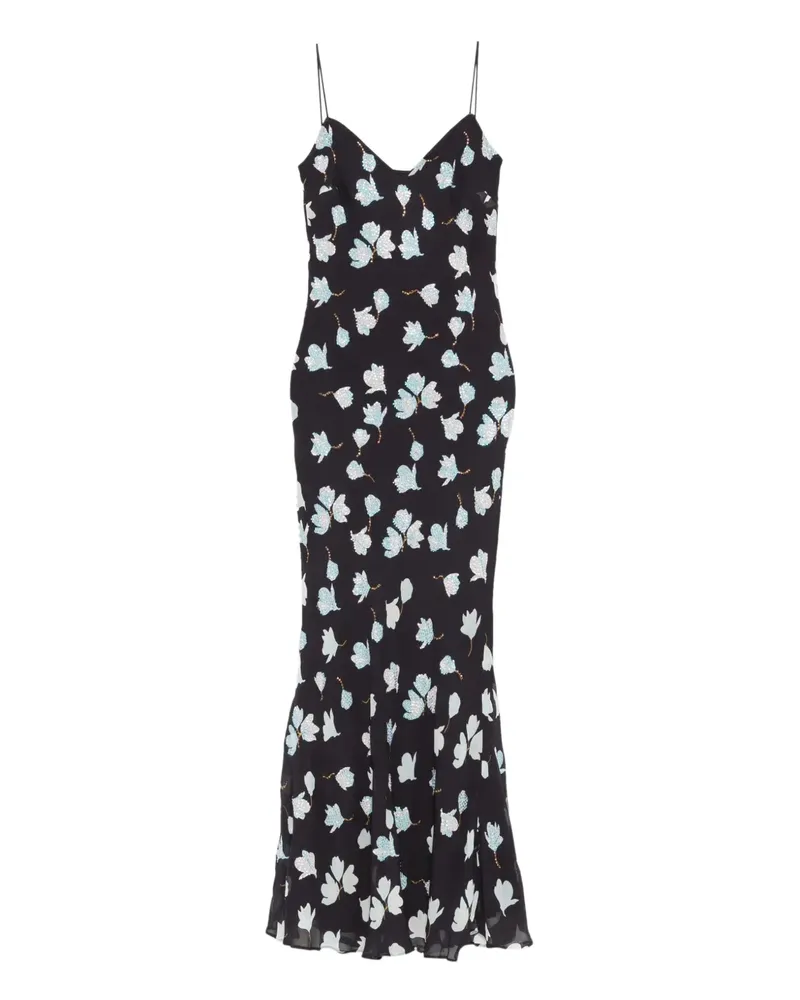 Self-Portrait floral midi dress - Blau Blau