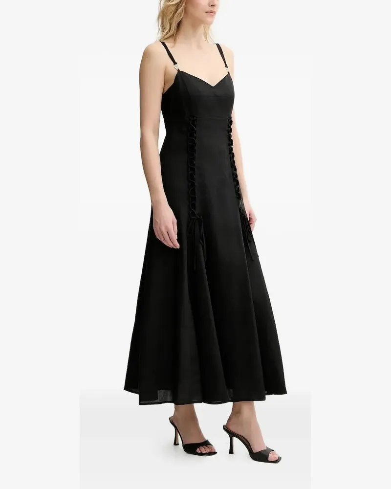 Twin-Set Maxikleid mit Schnürung - Schwarz Schwarz
