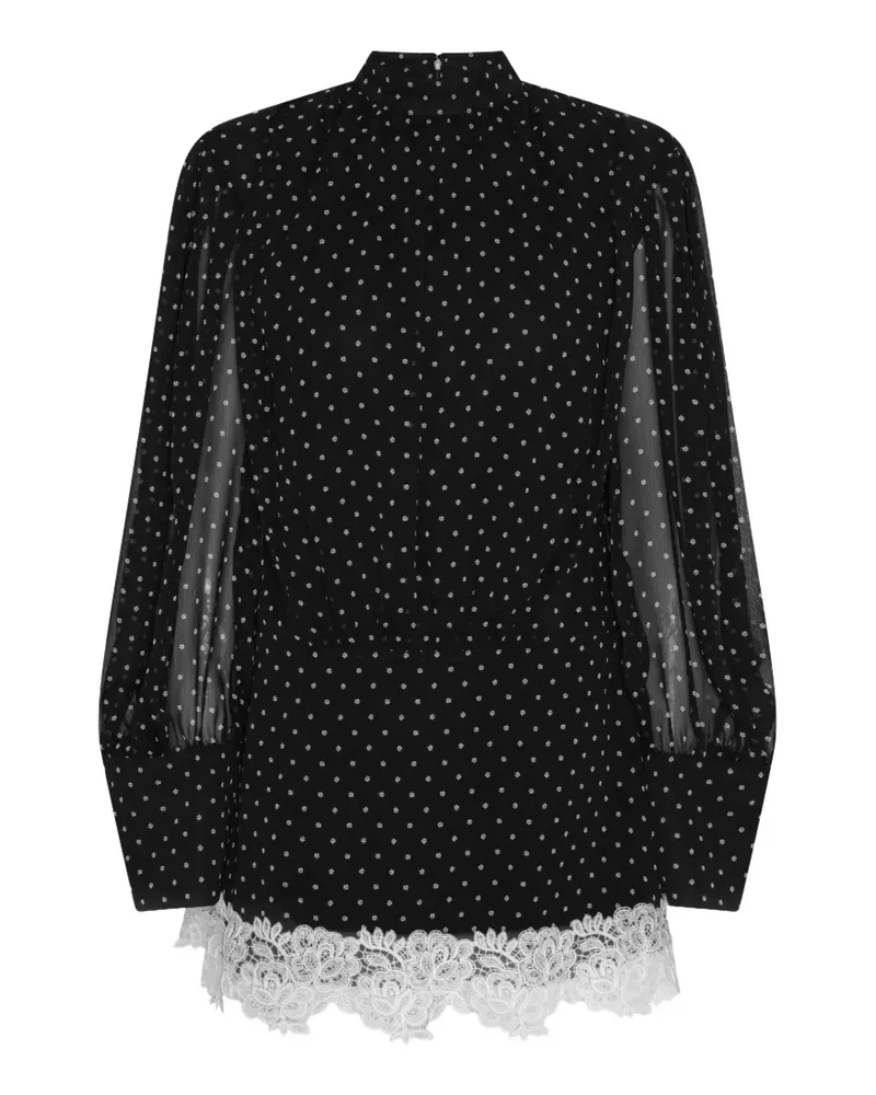 ROTATE Birger Christensen Gepunktetes Minikleid - Schwarz Schwarz
