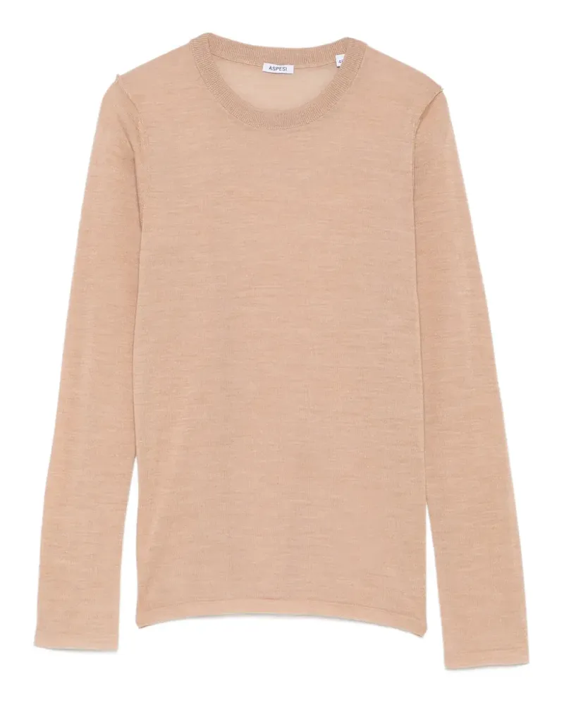 ASPESI Fein gestrickter Pullover - Nude Nude
