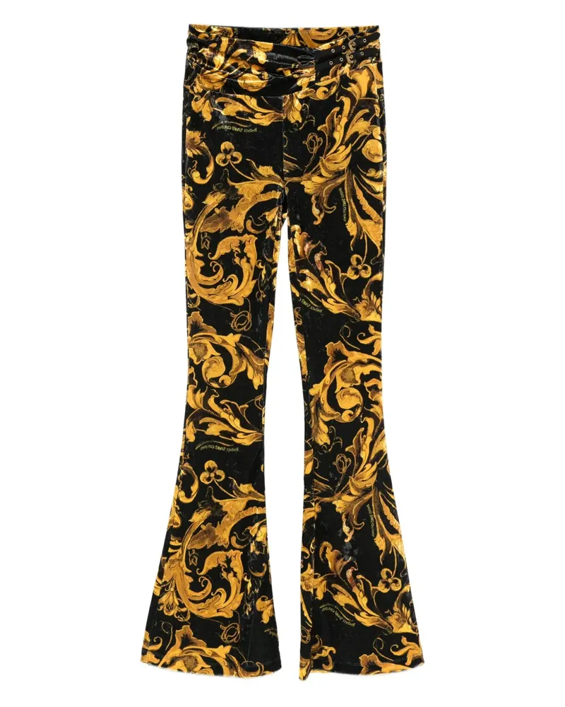 Versace Jeans Hose mit Barocco-Print - Schwarz Schwarz