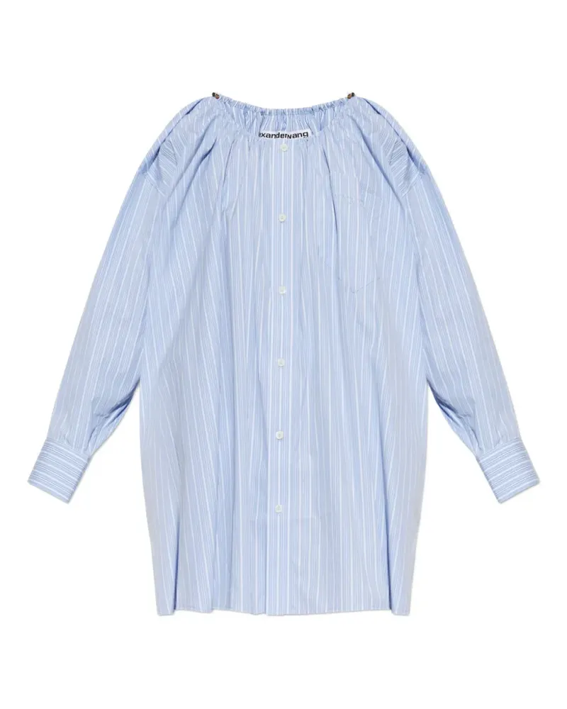 Alexander Wang striped off-shoulder dress - Blau Blau