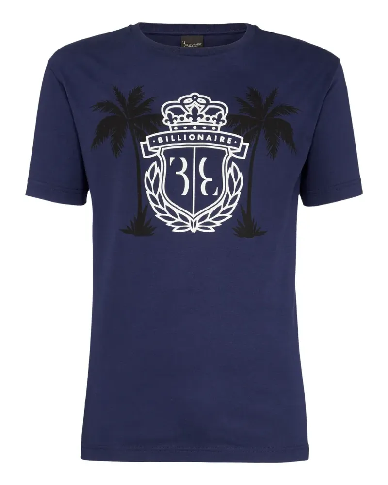 Billionaire T-Shirt mit Palmen-Print - Blau Blau