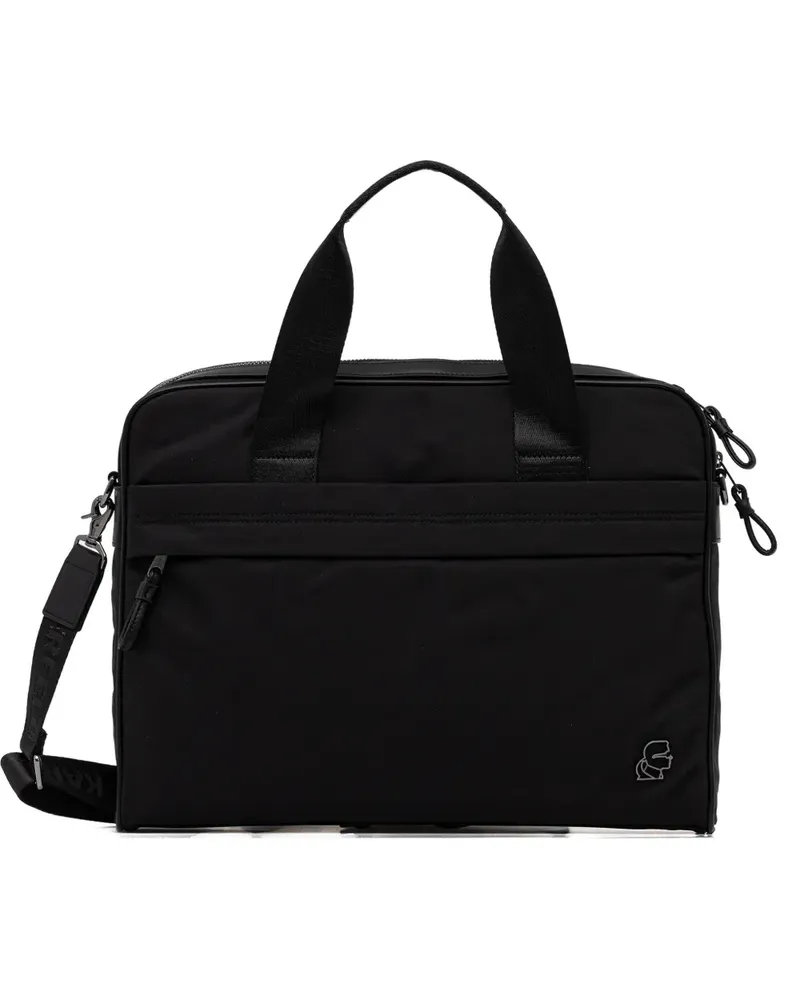 Karl Lagerfeld logo-appliqué laptop bag - Schwarz Schwarz