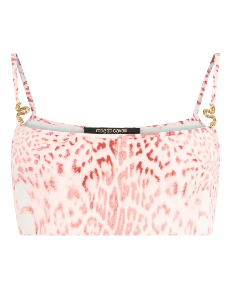 Roberto Cavalli leopard-print cropped top - Rosa Rosa