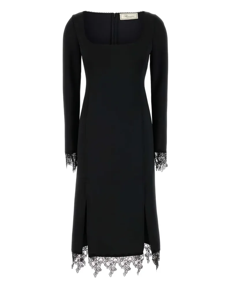 Blumarine Midikleid mit Spitzenbesatz - N0990|Black N0990
