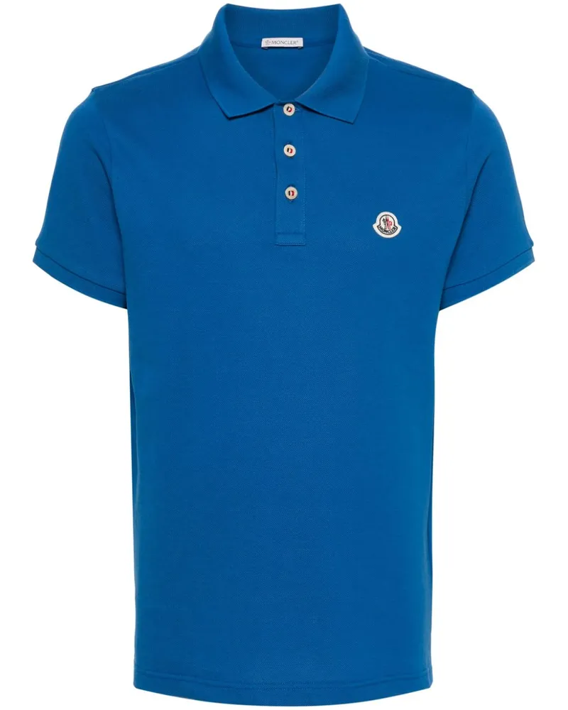 Moncler Poloshirt mit Logo-Patch - Blau Blau