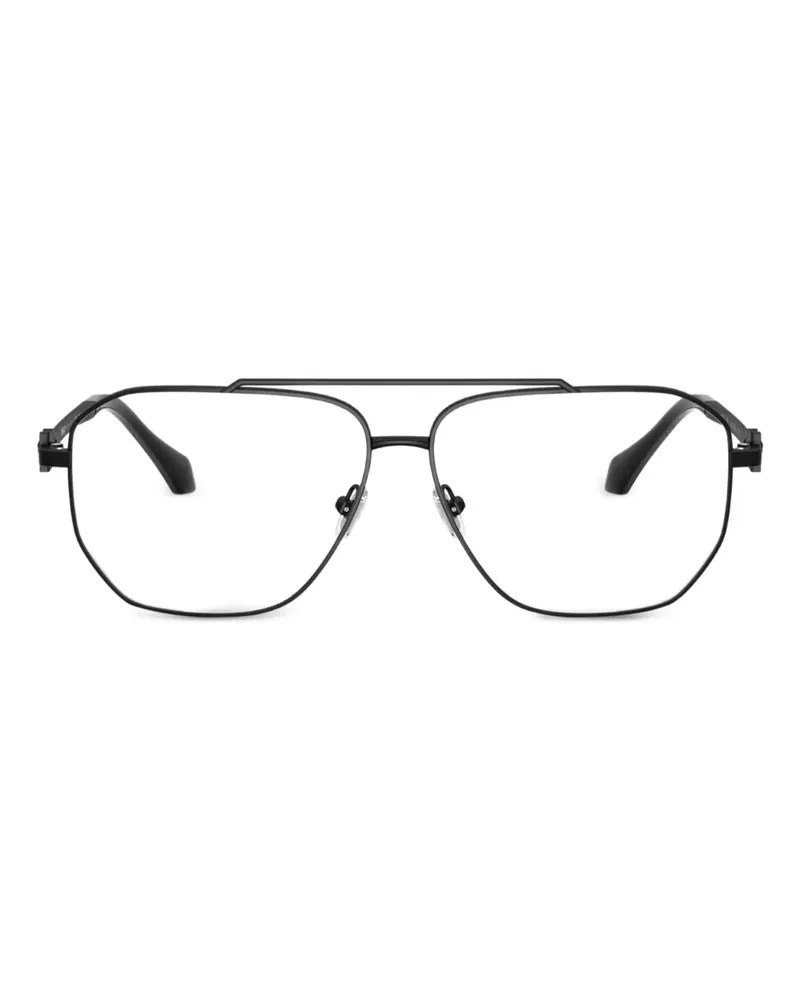 Versace Brille mit eckigem Gestell - Schwarz Schwarz