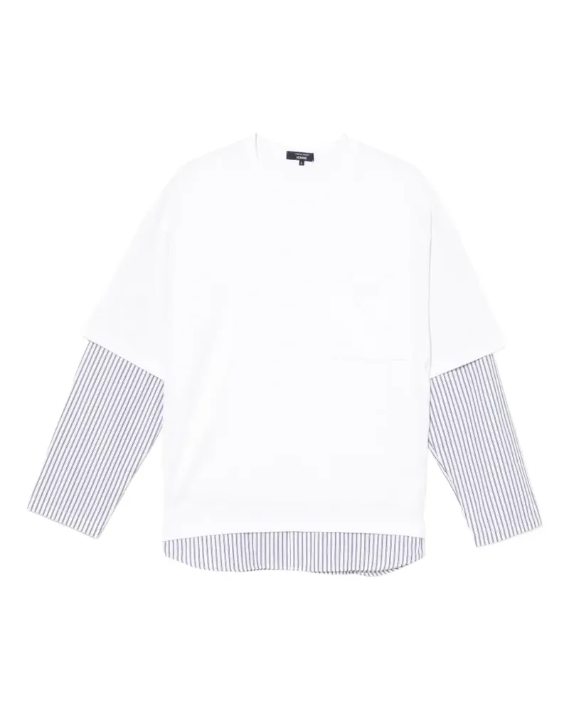 Comme des Garçons T-Shirt mit gestreiften Ärmeln - Weiß Weiß